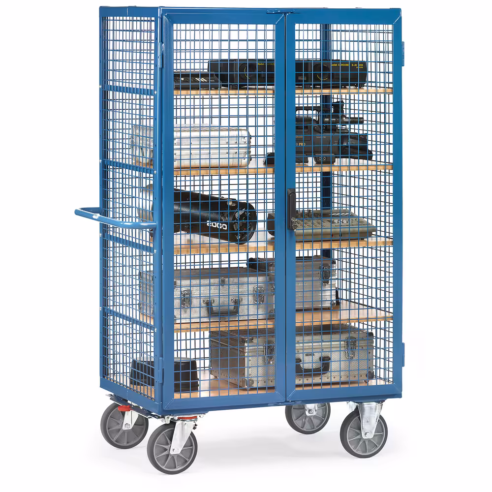 Kastenwagen Türen Gitter mit Rohrschiebegrif, 1 Längswand und Dach mit Drahtgitter 40 x 40 x 4 mm verkleidet, komplett verschweißt, pulverbeschichtet Ausführung Ladeflächenlänge: 1000 mm mit der GTIN 4017976013176 Kastenwagen 5392 mit Gitterwänden Länge 1000 mm, Breite 680 mm von Fetra mit der Artikelnr. 5392
