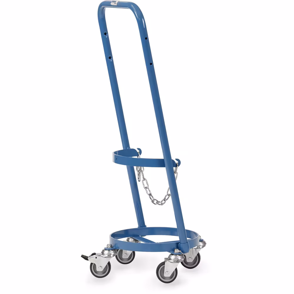Stahlflaschenroller 51160 geschweißte Stahlkonstruktion, pulverbeschichtet blau RAL 5007 von Fetra mit der Artikelnr. 51160