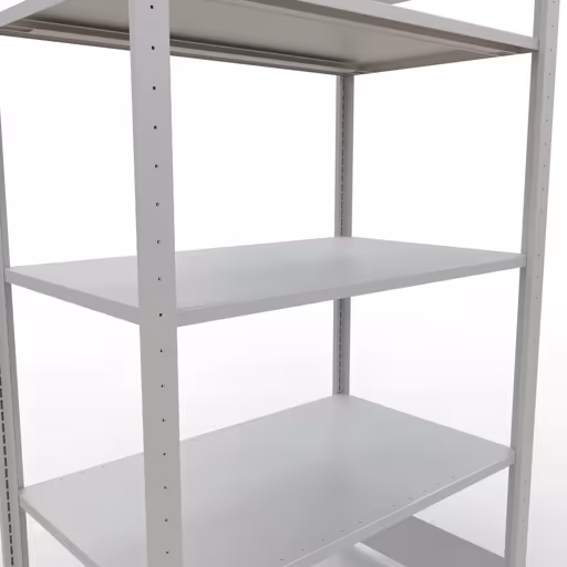 Zusatzbild des Artikels Grundregal, Fachbodenregal Stecksystem MULTIplus150, 2000 x 1000 x 600 mm (HxBxT), 5 Fachböden, Längenriegel, RAL 7035 lichtgrau Zusatzbild des Artikels Grundregal, Fachbodenregal Stecksystem MULTIplus150, 2000 x 1000 x 600 mm (HxBxT), 5 Fachböden, Längenriegel, RAL 7035 lichtgrau aus Grundregal