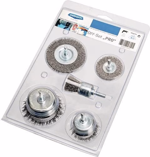 Assortiment de brosses, épaisseur du fil 0,3 mm, STA 4500 min⁻¹, 5 pièces, marque OSBORN Assortiment de brosses, épaisseur du fil 0,3 mm STA 4500 min⁻¹, 5 pièces, OSBORN, de la catégorie des brosses à godet et des brosses rondes, référence 4000841238