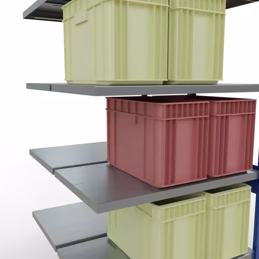 Zusatzbild des Artikels Anbauregal, Doppelregal, Fachbodenregal Stecksystem MULTIplus250, 2500 x 1000 x (2x600) mm (HxBxT), 2x6 Fachböden, Längenriegel, RAL 5010 enzianblau Zusatzbild des Artikels Anbauregal, Doppelregal, Fachbodenregal Stecksystem MULTIplus250, 2500 x 1000 x (2x600) mm (HxBxT), 2x6 Fachböden, Längenriegel, RAL 5010 enzianblau aus Doppelregale