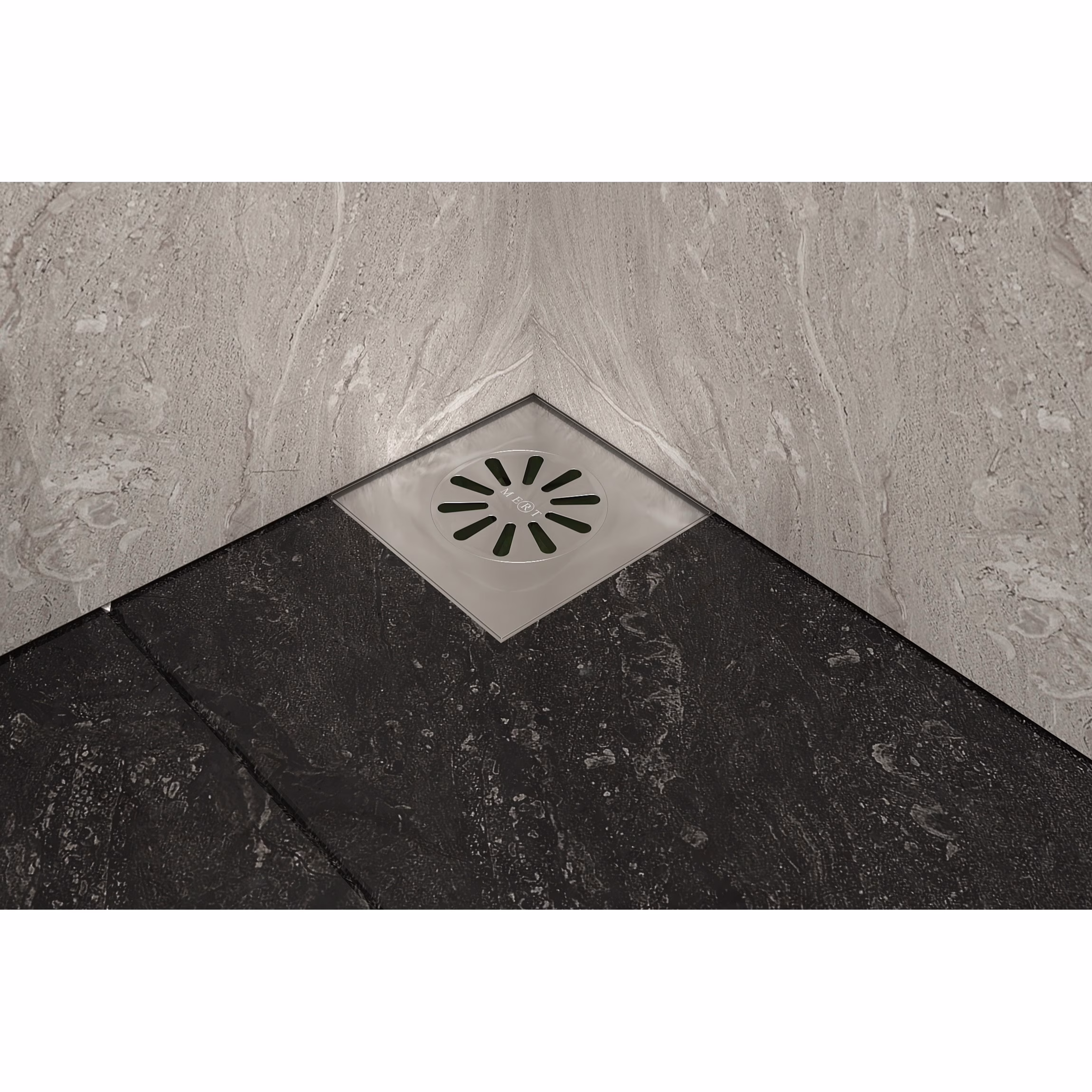 Ohne Text 7381570022929057392 MERT Bodenablauf HK-SERIE komplett aus Edelstahl mit Rost, 100x100 mm, senkrecht