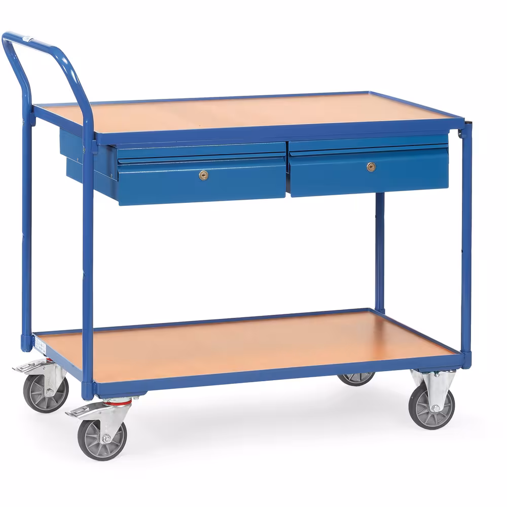 Tischwagen 2622 Schraubkonstruktion aus Stahlrohr und Profilstahl geschweißt, pulverbeschichtet brillantblau RAL5007 von der Marke Fetra aus der Produktreihe Transportsysteme