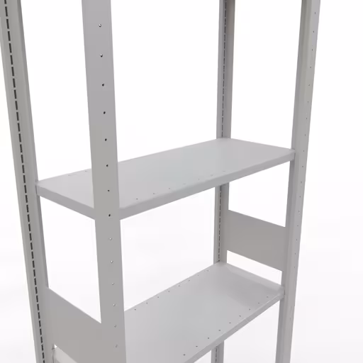 Zusatzbild des Artikels Grundregal, Fachbodenregal Stecksystem MULTIplus150, 3000 x 750 x 300 mm (HxBxT), 7 Fachböden, Längenriegel, RAL 7035 lichtgrau Zusatzbild des Artikels Grundregal, Fachbodenregal Stecksystem MULTIplus150, 3000 x 750 x 300 mm (HxBxT), 7 Fachböden, Längenriegel, RAL 7035 lichtgrau aus Grundregal