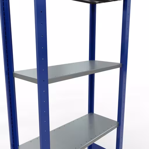 Grundregal, Fachbodenregal Stecksystem MULTIplus150, 2000 x 750 x 300 mm (HxBxT), 5 Fachböden, Längenriegel, RAL 5010 enzianblau/verzinkt/verzinkt aus der Kategorie Grundregal mit der GTIN 4004514279460 Grundregal, Fachbodenregal Stecksystem MULTIplus150, 2000 x 750 x 300 mm (HxBxT), 5 Fachböden, Längenriegel, RAL 5010 enzianblau/verzinkt/verzinkt von der Marke Schulte Lagertechnik aus der Produktreihe Stecksystem