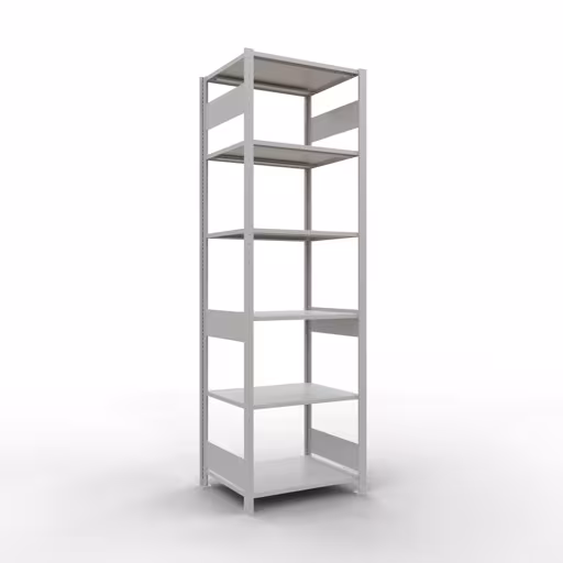 Grundregal, Fachbodenregal Stecksystem MULTIplus150, 2500 x 750 x 600 mm (HxBxT), 6 Fachböden, Längenriegel, RAL 7035 lichtgrau von der Marke Schulte Lagertechnik Grundregal, Fachbodenregal Stecksystem MULTIplus150, 2500 x 750 x 600 mm (HxBxT), 6 Fachböden, Längenriegel, RAL 7035 lichtgrau aus der Kategorie Grundregal mit der Artikelnummer 32661-75-LR