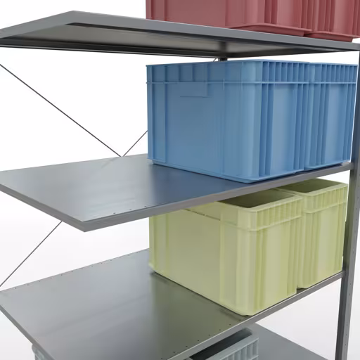 Stecksystem Anbauregal 3000x1300x800 mm, Typ 150 kg, verzinkt von Schulte Lagertechnik aus der Kategorie Stecksystem