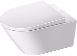 Duravit Wand-WC Set 540 mm D-Neo Weiß, Tiefspüler rimless, WC-Sitz mit Absenkautomatik, inklusive Durafix
