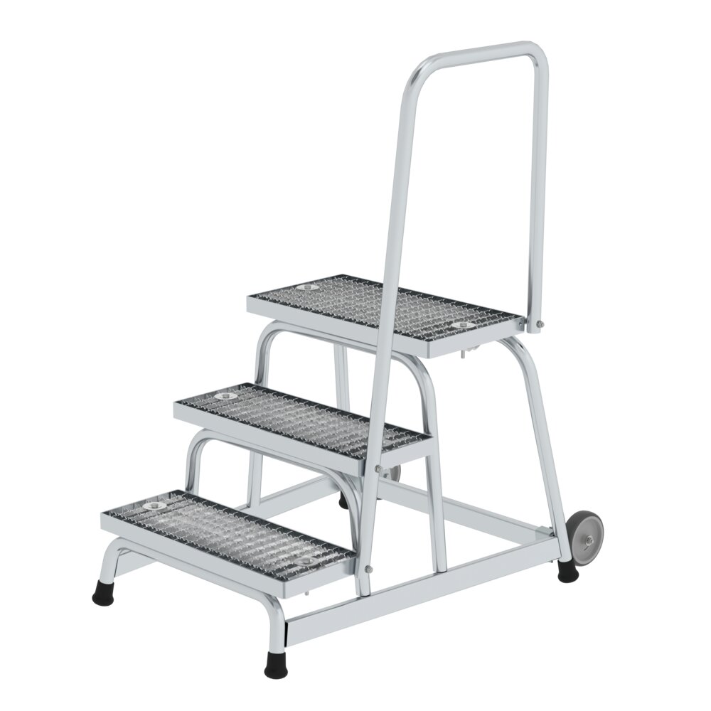 Munk Arbeitspodest starr Stahl-Gitterrost mit Rollen und Handlauf aus der Kategorie Podesttreppen mit der Artikelnr. 051023, Stuhl, Mobiliar, Wohnen, Treppe, Stand