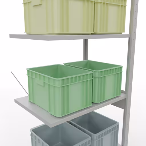 Produktbild Nr.11 des Artikels Anbauregal, Fachbodenregal Stecksystem MULTIplus150, 2500 x 750 x 500 mm (HxBxT), 6 Fachböden, Kreuzstrebe, RAL 7035 lichtgrau aus der Produktreihe Stecksystem von der Marke Schulte Lagertechnik
