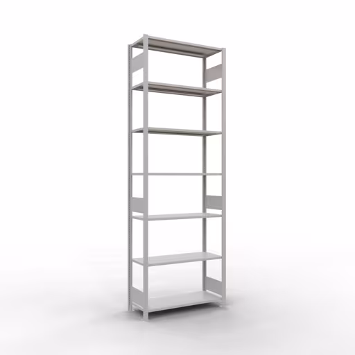 Produktbild Nr.12 des Artikels Grundregal, Fachbodenregal Stecksystem MULTIplus150, 3000 x 1000 x 400 mm (HxBxT), 7 Fachböden, Längenriegel, RAL 7035 lichtgrau aus der Produktreihe Stecksystem von der Marke Schulte Lagertechnik