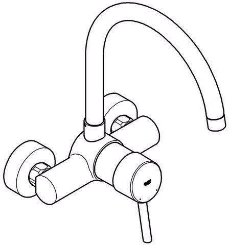 GROHE Einhand-Spültischbatterie Concetto 32667 Wandmontage chrom