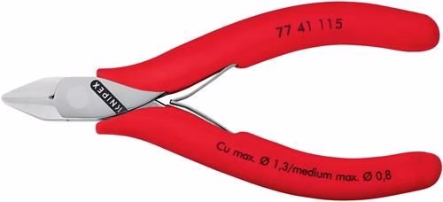Detailbild 4005645 Elektronische zijsnijtang, lengte 115 mm, vorm 2, geen afschuining, kunststof coating, KNIPEX