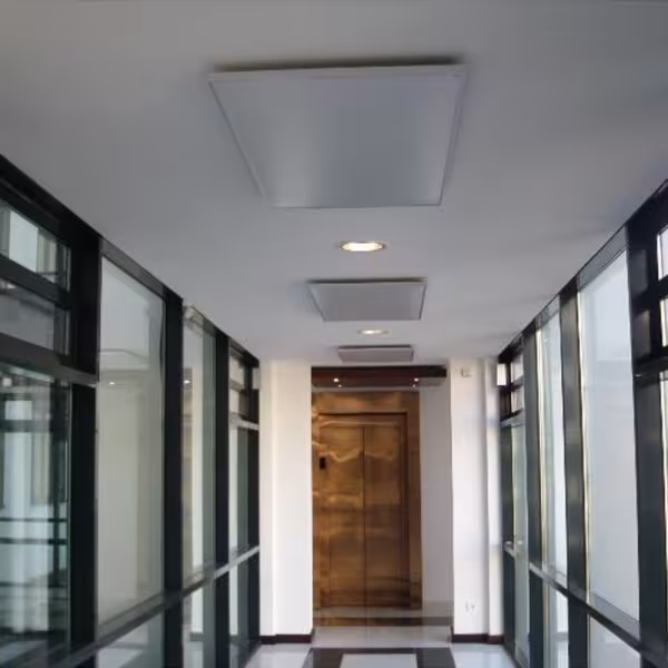 Pannello riscaldante a infrarossi in alluminio 600 mm x 1200 mm 700 watt montaggio a soffitto sospeso bianco di Ximax Ximax riscaldatore a infrarossi pannello in alluminio montaggio a soffitto sospeso bianco, riscaldatore a infrarossi, articolo n. 41034