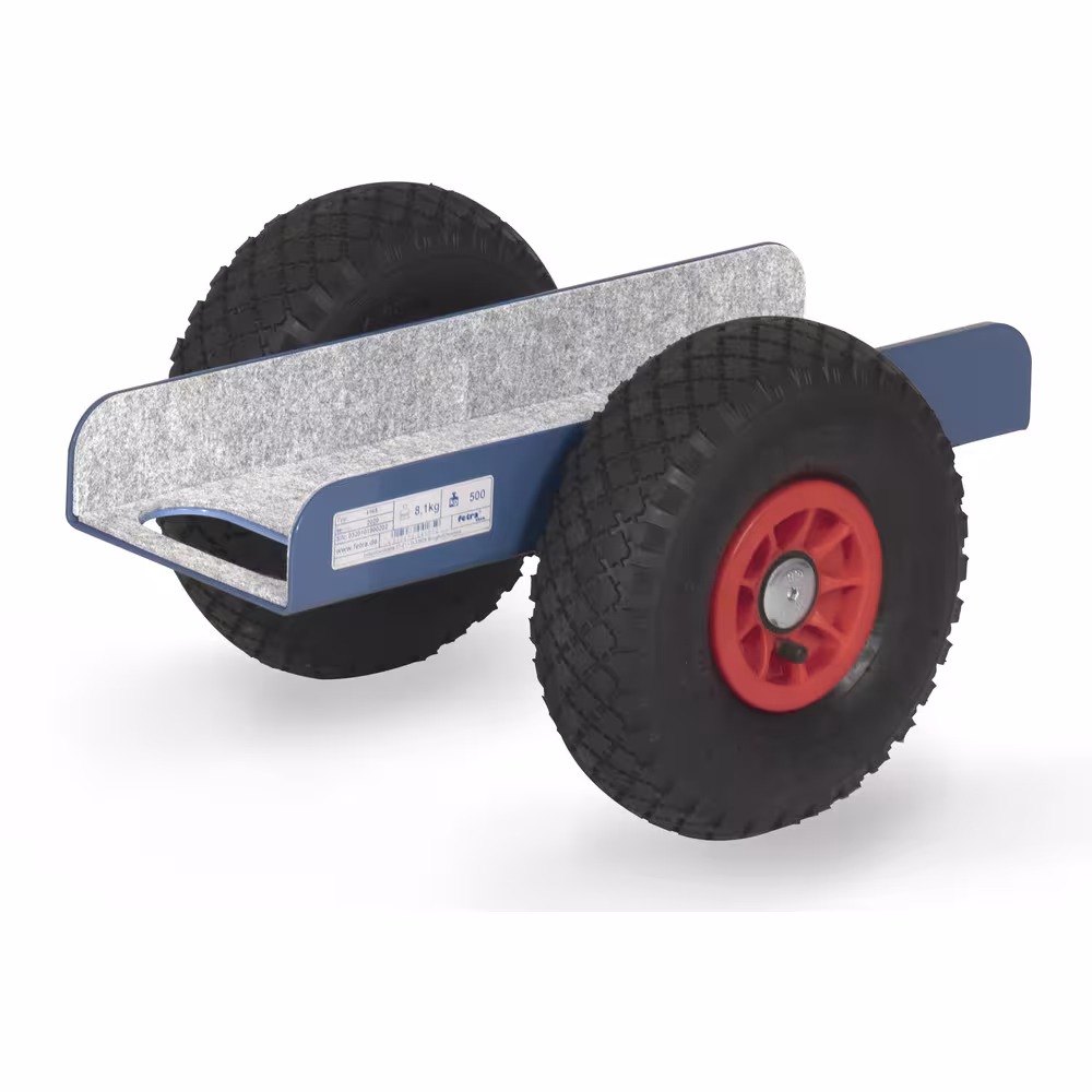 Plattenroller 4166 - Lufträder Ø260 mm von der Marke Fetra Plattenroller 150 mm pulverbeschichtet blau RAL 5007, Innenflächen mit Filzbelag Typ Bereifung: Luft aus der Kategorie Plattentransport mit der Artikelnr. 4166