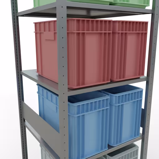 Produktbild Nr.15 des Artikels Grundregal, Fachbodenregal Stecksystem MULTIplus150, 3000 x 750 x 800 mm (HxBxT), 7 Fachböden, Längenriegel, verzinkt aus der Produktreihe Stecksystem von der Marke Schulte Lagertechnik