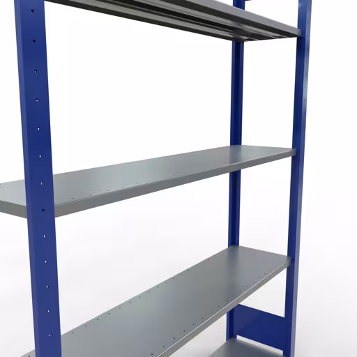 Grundregal, Fachbodenregal Stecksystem MULTIplus150, 2000 x 1300 x 300 mm (HxBxT), 5 Fachböden, Längenriegel, RAL 5010 enzianblau/verzinkt von Schulte Lagertechnik aus der Kategorie Stecksystem