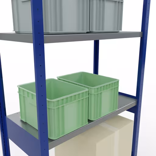 Produktbild Nr 13 des Artikels Grundregal, Fachbodenregal Stecksystem MULTIplus250, 3000 x 1000 x 500 mm (HxBxT), 7 Fachböden, Längenriegel, RAL 5010 enzianblau/verzinkt Abbildung Nr 13 des Artikels Grundregal, Fachbodenregal Stecksystem MULTIplus250, 3000 x 1000 x 500 mm (HxBxT), 7 Fachböden, Längenriegel, RAL 5010 enzianblau/verzinkt aus der Produktgruppe Stecksystem von der Marke Schulte Lagertechnik