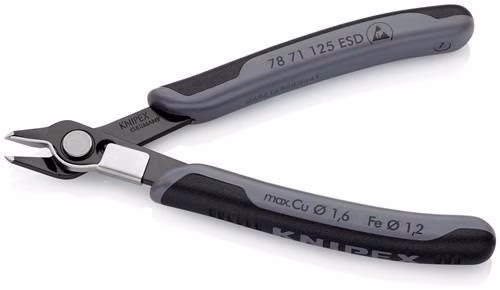 Elektronik-Seitenschneider Super-Knips® Länge 125mm Form 7 Facette nein brüniert KNIPEX