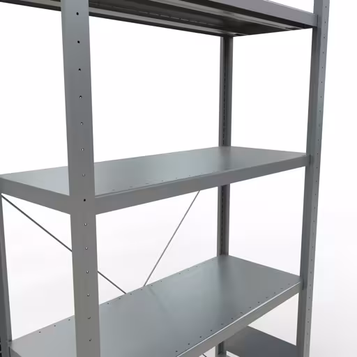 Andere Ansicht des Artikels Grundregal, Fachbodenregal Stecksystem MULTIplus250, 2000 x 1000 x 400 mm (HxBxT), 5 Fachböden, Kreuzstrebe, verzinkt Andere Ansicht des Artikels Grundregal, Fachbodenregal Stecksystem MULTIplus250, 2000 x 1000 x 400 mm (HxBxT), 5 Fachböden, Kreuzstrebe, verzinkt aus der Kategorie Stecksystem