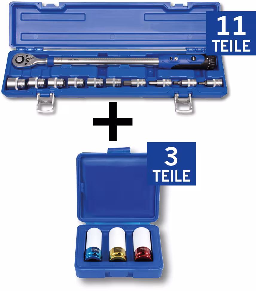 1/2" Reifenwechsel-Bundle, 14-teilig Inhalt: Drehmomentschlüssel-Set_394260 1/2" Tiefe Schlag Stecknuss Satz_3082 aus der Kategorie Drehmomentschlüssel mit der Artikelnummer 394260-BUNDLE