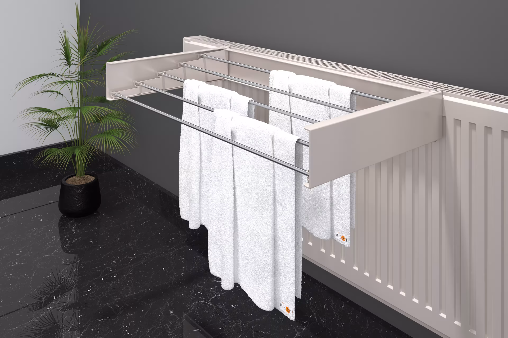 MERT Design Universal Wäschetrockner 740x90x20 mm, für Heizkörper aus der Kategorie Handtuchhalter mit der GTIN 4260289854886 MERT Design Universal Wäschetrockner 740x90x20 mm, für Heizkörper von der Marke MERT aus der Produktreihe Badmöbel und Handtuchhalter