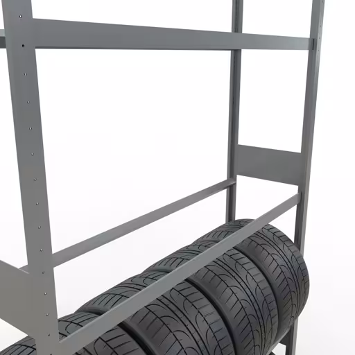 Zusatzbild des Artikels Grundregal, Räder-/Reifenregal, 3500 x 1500 x 400 mm, verzinkt, 5 Lagerebenen á 150 kg Fachlast pro Ebene Zusatzbild des Artikels Grundregal, Räder-/Reifenregal, 3500 x 1500 x 400 mm, verzinkt, 5 Lagerebenen á 150 kg Fachlast pro Ebene aus Autoteilelagerung