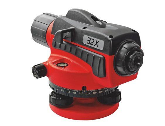 Ohne Text 847860 Optisches Nivelliergerät 32X Set mit Stativ und Messlatte