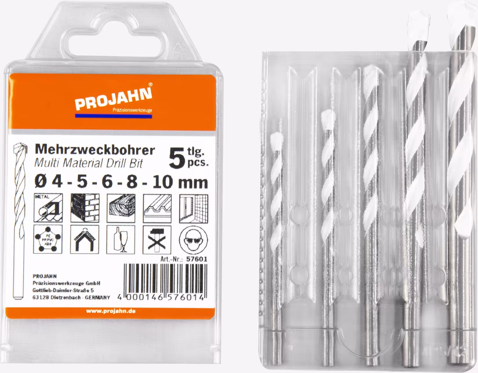 Andere Ansicht des Artikels Mehrzweckbohrer Satz 5-tlg. 4, 5, 6, 8, 10 mm aus der Kategorie Maschinenzubehör