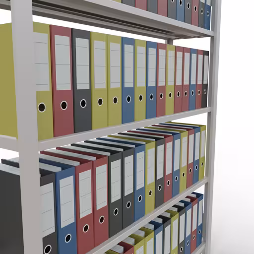Abbildung Nr 9 des Artikels Grundregal, Büro-Fachbodenregal Stecksystem MULTIplus85, 1800 x 1300 x 300 mm (HxBxT), 5 Fachböden, Kreuzstrebe, mit Anschlagleiste, lichtgrau aus der Produktgruppe Büroregale von der Marke Schulte Lagertechnik