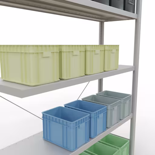 Produktbild Nr 12 des Artikels Stecksystem Anbauregal 2000x1300x400 mm, Typ 250 kg, lichtgrau Abbildung Nr 12 des Artikels Stecksystem Anbauregal 2000x1300x400 mm, Typ 250 kg, lichtgrau aus der Produktgruppe Stecksystem von der Marke Schulte Lagertechnik