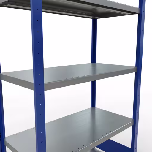 Produktbild Nr 14 des Artikels Grundregal, Fachbodenregal Stecksystem MULTIplus330, 2000 x 1000 x 500 mm (HxBxT), 5 Fachböden, Längenriegel, RAL 5010 enzianblau/verzinkt Abbildung Nr 14 des Artikels Grundregal, Fachbodenregal Stecksystem MULTIplus330, 2000 x 1000 x 500 mm (HxBxT), 5 Fachböden, Längenriegel, RAL 5010 enzianblau/verzinkt aus der Produktgruppe Stecksystem von der Marke Schulte Lagertechnik