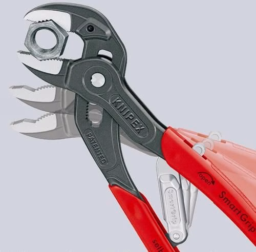 Detailbild 3971364 Wasserpumpenzange SmartGrip® Länge 250 mm Spannweite 10–36 mm grau atramentiert poliert Kunststoff-Überzug