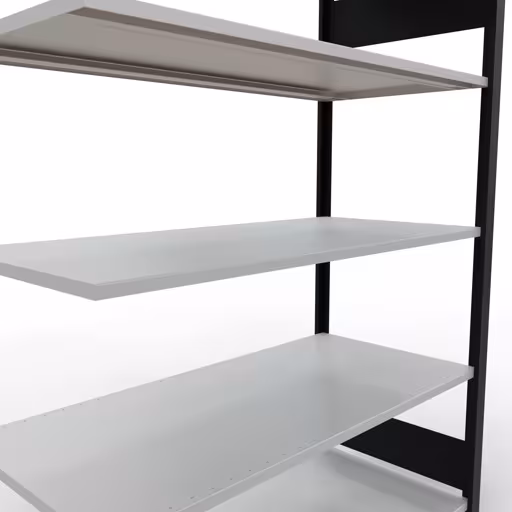 Abbildung Nr 12 des Artikels Anbauregal, Büro-Fachbodenregal Stecksystem MULTIplus150, 1800 x 1300 x 600 mm (HxBxT), 5 Fachböden, Längenriegel, ohne Mittelanschlag, schwarz/lichtgrau aus der Produktgruppe Büroregale von der Marke Schulte Lagertechnik