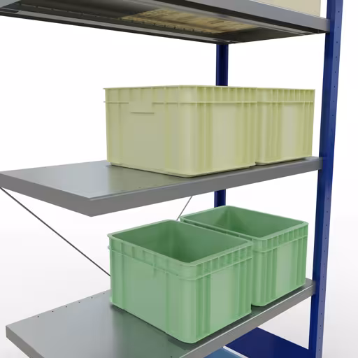 Anbauregal, Fachbodenregal Stecksystem MULTIplus330, 2000 x 1000 x 500 mm (HxBxT), 5 Fachböden, Kreuzstrebe, RAL 5010 enzianblau/verzinkt aus der Kategorie Anbauregal mit der GTIN 4004514250605 Anbauregal, Fachbodenregal Stecksystem MULTIplus330, 2000 x 1000 x 500 mm (HxBxT), 5 Fachböden, Kreuzstrebe, RAL 5010 enzianblau/verzinkt von der Marke Schulte Lagertechnik aus der Produktreihe Stecksystem