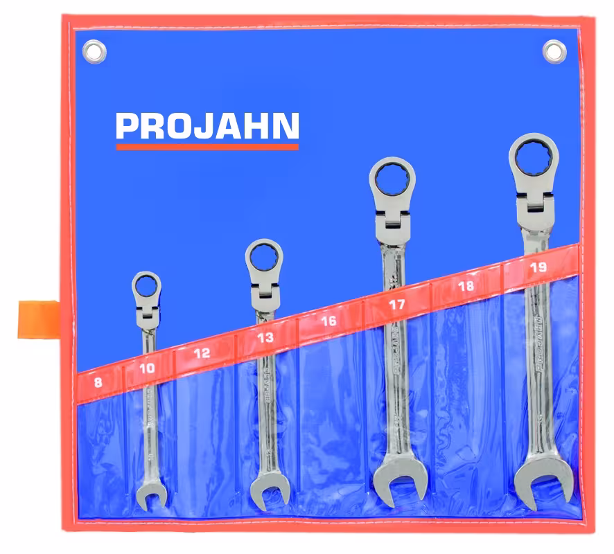 GearTech Schlüssel Satz flexibel Rolltasche 4tlg 10 - 13 - 17 - 19 mm von PROJAHN mit der Artikelnr. 3496