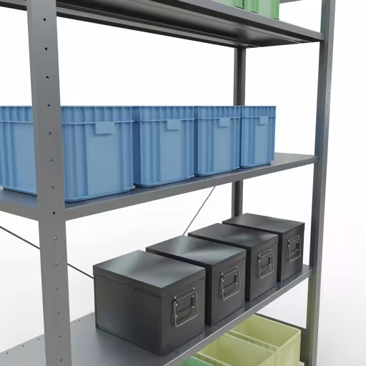 Zusatzbild des Artikels Stecksystem Grundregal 2000x1300x400 mm, Typ 150 kg, verzinkt Zusatzbild des Artikels Stecksystem Grundregal 2000x1300x400 mm, Typ 150 kg, verzinkt aus Grundregal