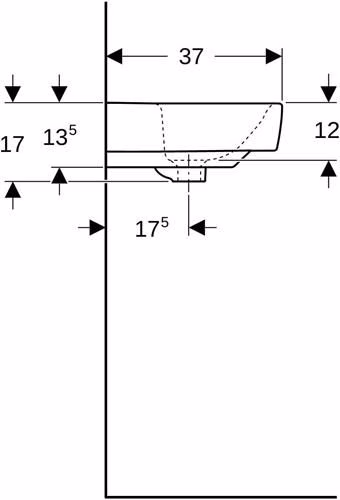 Waschtisch Renova 600 x 370 mm weiß weiß GEBERIT