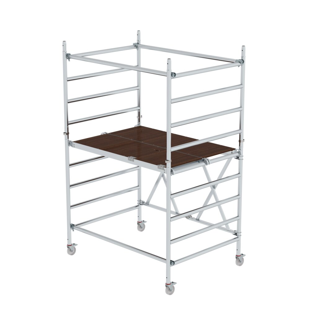 Munk vouwsteiger met verlengstuk, platformhoogte 1,54 m, breedte 1,44 m, van Günzburger Steigtechnik Munk vouwsteiger met verlengstuk uit de categorie Vouwsteigers met artikelnummer 115701