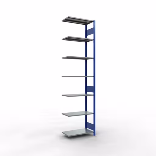 Anbauregal, Fachbodenregal Stecksystem MULTIplus150, 3000 x 750 x 400 mm (HxBxT), 7 Fachböden, Längenriegel, RAL 5010 enzianblau/verzinkt/verzinkt von der Marke Schulte Lagertechnik Anbauregal, Fachbodenregal Stecksystem MULTIplus150, 3000 x 750 x 400 mm (HxBxT), 7 Fachböden, Längenriegel, RAL 5010 enzianblau/verzinkt/verzinkt aus der Kategorie Anbauregal mit der Artikelnummer 12747-75-LR-B