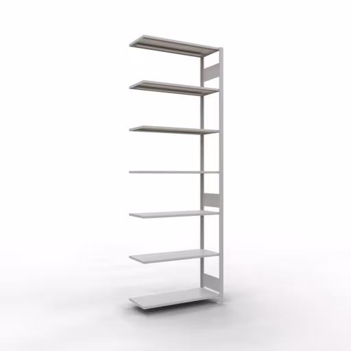 Anbauregal, Fachbodenregal Stecksystem MULTIplus85, 3000 x 1000 x 400 mm (HxBxT), 7 Fachböden, Längenriegel, RAL 7035 lichtgrau von der Marke Schulte Lagertechnik Anbauregal, Fachbodenregal Stecksystem MULTIplus85, 3000 x 1000 x 400 mm (HxBxT), 7 Fachböden, Längenriegel, RAL 7035 lichtgrau aus der Kategorie Anbauregal mit der Artikelnummer 33047-LR