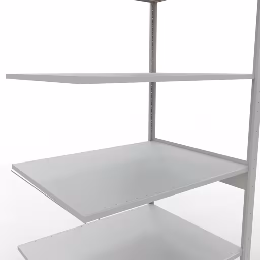 Abbildung Nr 8 des Artikels Anbauregal, Fachbodenregal Stecksystem MULTIplus150, 2500 x 1000 x 800 mm (HxBxT), 6 Fachböden, Kreuzstrebe, RAL 7035 lichtgrau aus der Produktgruppe Stecksystem von der Marke Schulte Lagertechnik