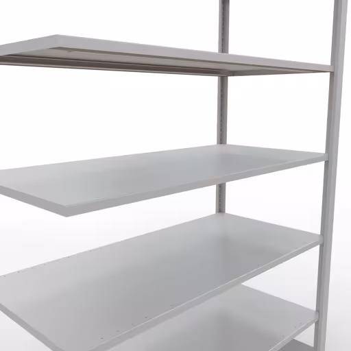 Abbildung Nr 13 des Artikels Anbauregal, Büro-Fachbodenregal Stecksystem MULTIplus150, 2300 x 1300 x 600 mm (HxBxT), 7 Fachböden, Längenriegel, ohne Mittelanschlag, lichtgrau aus der Produktgruppe Büroregale von der Marke Schulte Lagertechnik