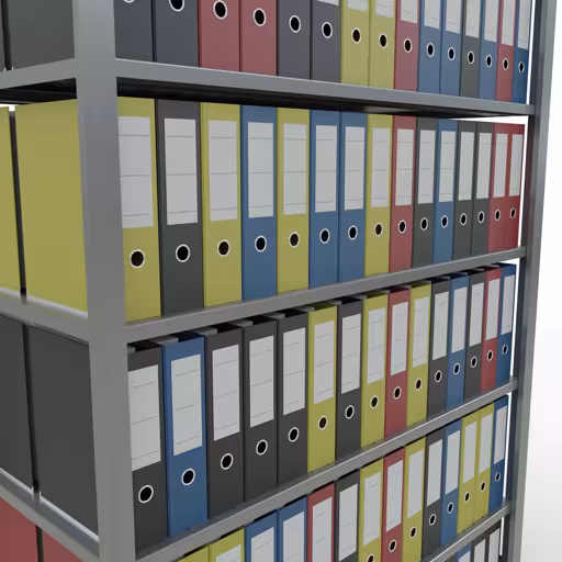 Abbildung Nr 12 des Artikels Grundregal, Büro-Fachbodenregal Stecksystem MULTIplus150, 2300 x 1300 x 600 mm (HxBxT), 7 Fachböden, Längenriegel, verzinkt, ohne Mittelanschlag aus der Produktgruppe Büroregale von der Marke Schulte Lagertechnik