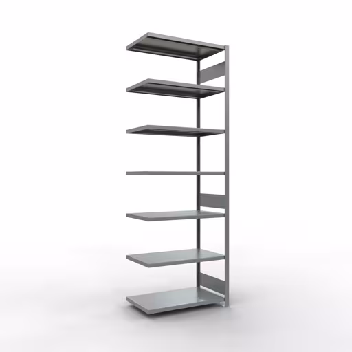 Anbauregal, Fachbodenregal Stecksystem MULTIplus330, 3000 x 1000 x 600 mm (HxBxT), 7 Fachböden, Längenriegel, verzinkt von der Marke Schulte Lagertechnik aus der Produktreihe Stecksystem