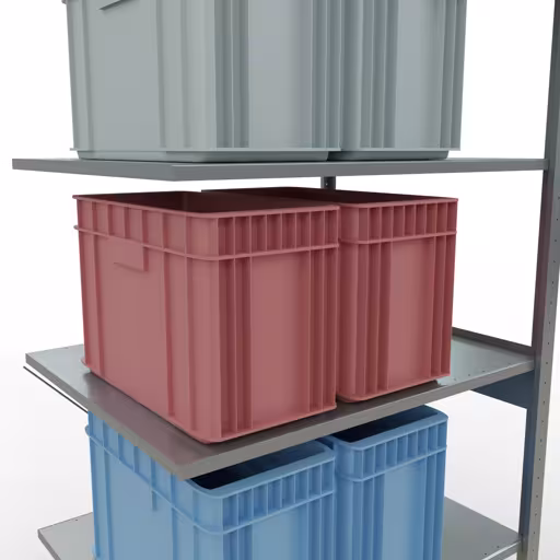 Produktbild Nr 15 des Artikels Anbauregal, Fachbodenregal Stecksystem MULTIplus150, 2500 x 1000 x 800 mm (HxBxT), 6 Fachböden, Kreuzstrebe, verzinkt Abbildung Nr 15 des Artikels Anbauregal, Fachbodenregal Stecksystem MULTIplus150, 2500 x 1000 x 800 mm (HxBxT), 6 Fachböden, Kreuzstrebe, verzinkt aus der Produktgruppe Stecksystem von der Marke Schulte Lagertechnik