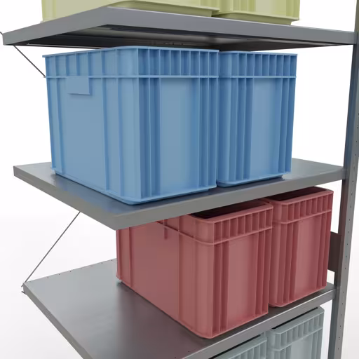 Produktbild Nr 15 des Artikels Anbauregal, Fachbodenregal Stecksystem MULTIplus330, 3000 x 1000 x 800 mm (HxBxT), 7 Fachböden, Kreuzstrebe, verzinkt Abbildung Nr 15 des Artikels Anbauregal, Fachbodenregal Stecksystem MULTIplus330, 3000 x 1000 x 800 mm (HxBxT), 7 Fachböden, Kreuzstrebe, verzinkt aus der Produktgruppe Stecksystem von der Marke Schulte Lagertechnik