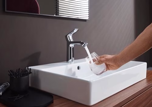 Detailbild 4076661 Hansgrohe Einhebel-Waschtischmischer METRIS 110 Nennweite 15 ComfortZone 110 mit Zugstangen-Ablaufgarnitur G 1 1/4 Zoll chrom