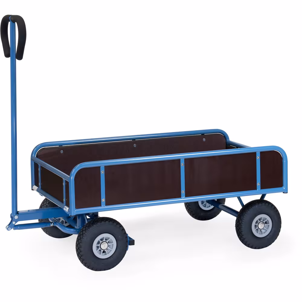 Handwagen Bordwände aus Stahlrohr geschweißt, pulverbeschichtet brillantblau RAL 5007 Typ Bereifung: Luft aus der Kategorie Handwagen/Pritschenwagen mit der Artikelnr. 4124L