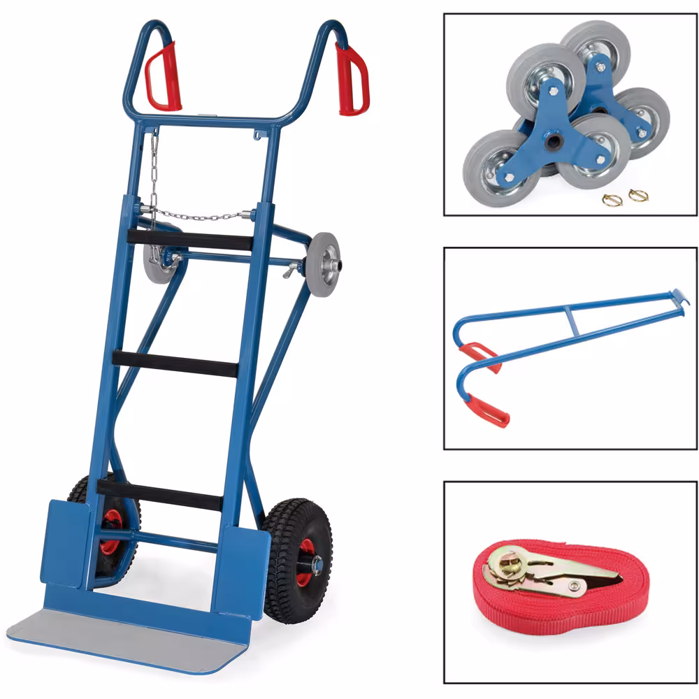 Gerätekarre 11050 - 400 kg zum Transport von großen Lasten wie z.B. Heizkessel auf der Ebene und ganz besonders auf Treppen von der Marke Fetra aus der Produktreihe Transportsysteme